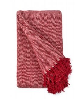 Hartley Collection Recycled Cotton Throw in Red