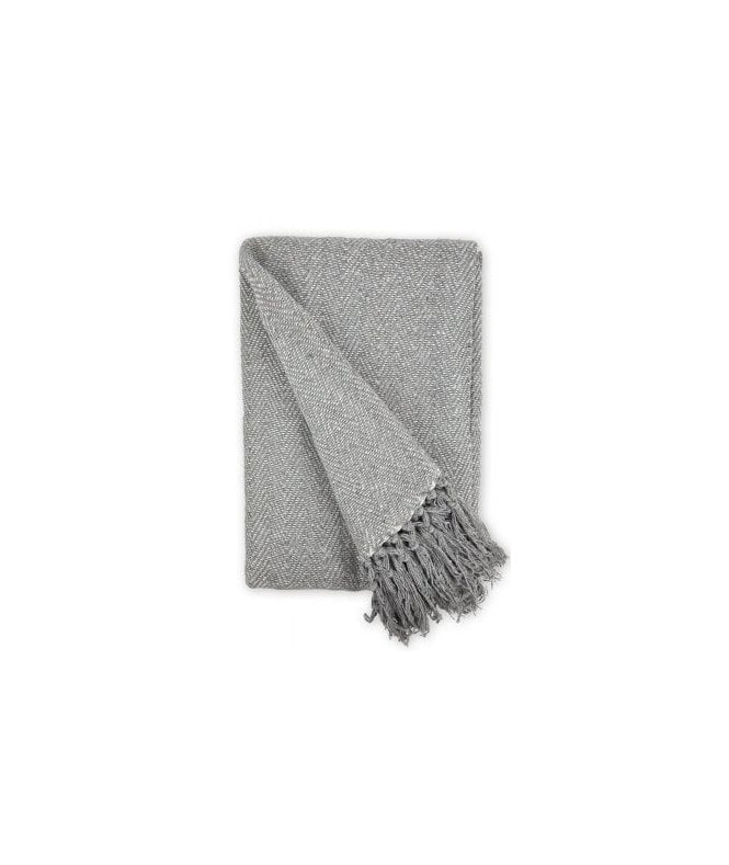 New Edge Blinds Hartley Collection Recycled Cotton Throw in Silver