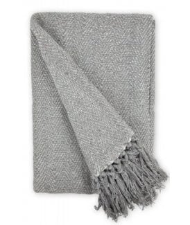 Hartley Collection Recycled Cotton Throw in Silver