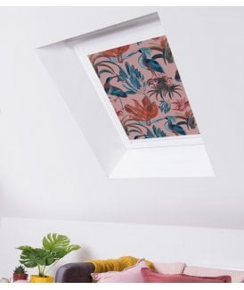 Heron and Bromelia Pink Blackout Skylight Blind for RoofLITE® Roof Windows