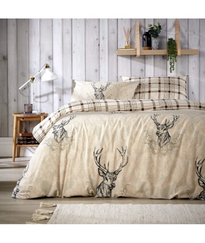New Edge Blinds Highland Stag Duvet Set in Natural