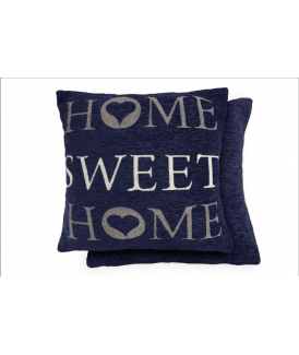 Home Collection Jacquard Cushion Cover in Navy