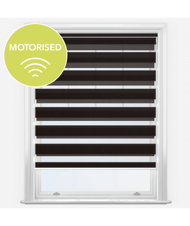 New Edge Blinds Impression Chocolate Motorised Dimout Day & Night Roller Blind