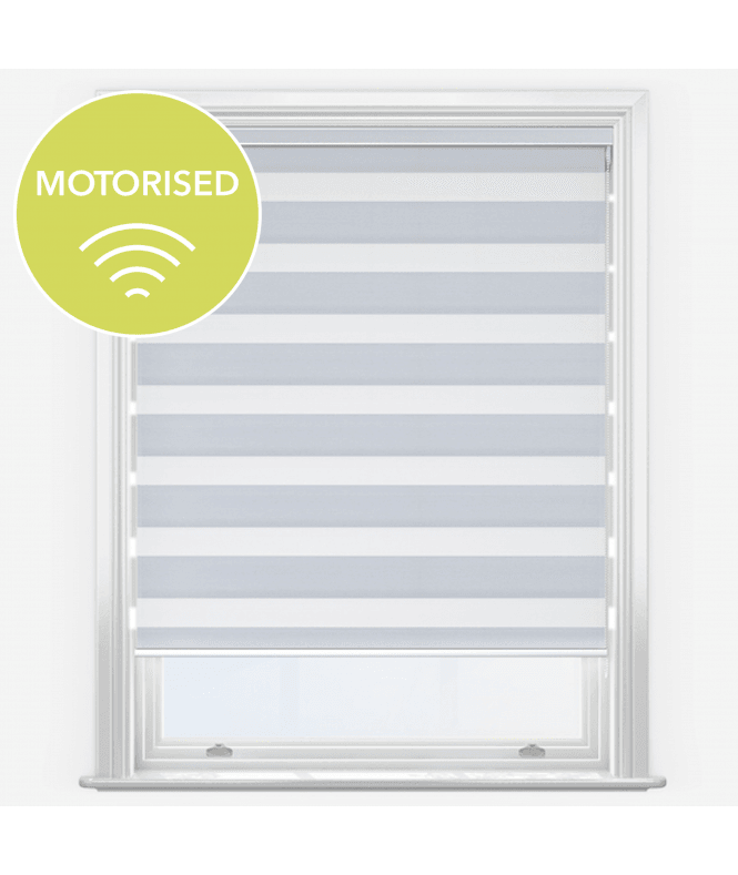 New Edge Blinds Impression Silver Motorised Dimout Day & Night Roller Blind