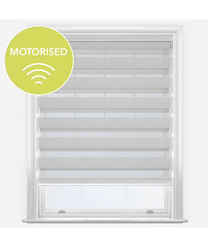 New Edge Blinds Infinate Champagne Motorised Dimout Day & Night Roller Blind