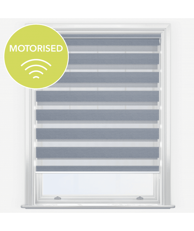 New Edge Blinds Infinate Silver Motorised Dimout Day & Night Roller Blind