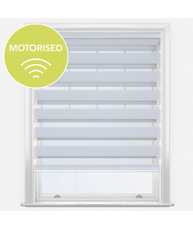 New Edge Blinds Infinate Snow White Motorised Dimout Day & Night Roller Blind