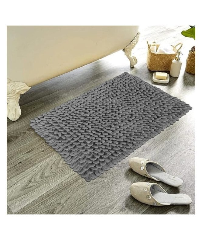 New Edge Blinds Jumbo Loop Bath Mat in Grey