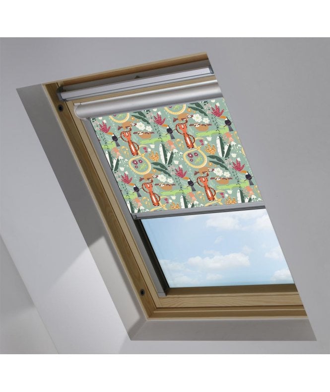New Edge Blinds Jungle Friends Blackout Skylight Blind for VELUX® Roof Windows (V Codes)