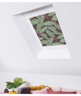 Jungle Leaf Dark Blackout Skylight Blind for RoofLITE® Roof Windows