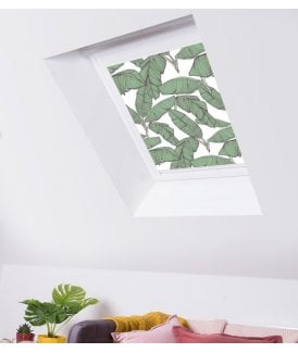 Jungle Leaf Light Blackout Skylight Blind for RoofLITE® Roof Windows