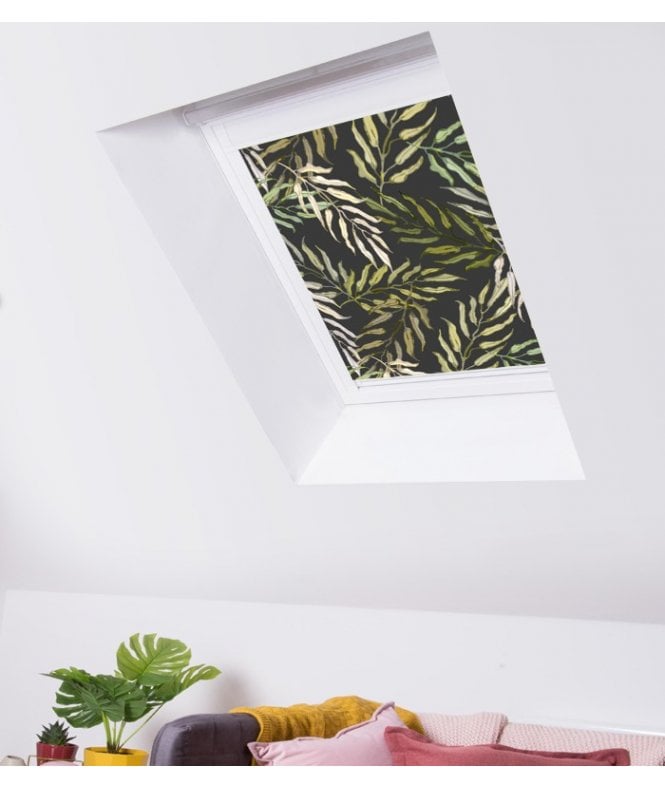 New Edge Blinds Large Palms Dark Blackout Skylight Blind for RoofLITE® Roof Windows