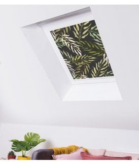 Large Palms Dark Blackout Skylight Blind for VELUX® Roof Windows (V Codes)