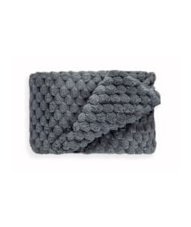 Leah Collection Deluxe Throw in Charcoal