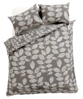 Leaves Duvet Set in Grey