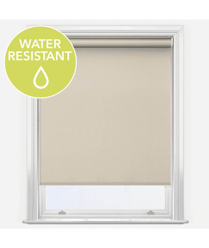 New Edge Blinds Linen Water & Moisture Resistant PVC Blackout Roller Blinds Ideal for Bathroom & Kitchen 160cm Length