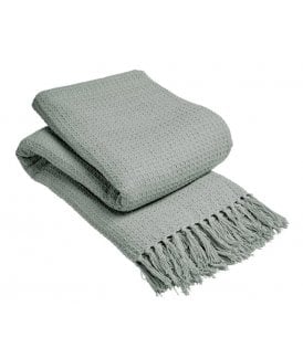 Lisbon Pure Cotton Honeycomb Throw in Silver