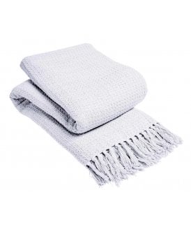 Lisbon Pure Cotton Honeycomb Throw in White