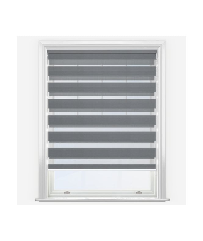 New Edge Blinds Louvolite Arezzo Grey Dimout Day & Night Roller Blind
