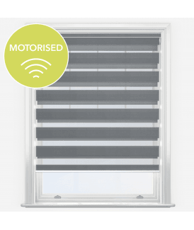 Louvolite Arezzo Grey Motorised Dimout Day & Night Roller Blind