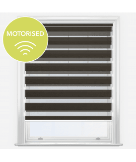 Louvolite Arezzo Mocha Motorised Dimout Day & Night Roller Blind