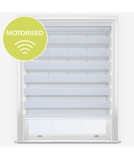 Louvolite Arezzo White Motorised Dimout Day & Night Roller Blind