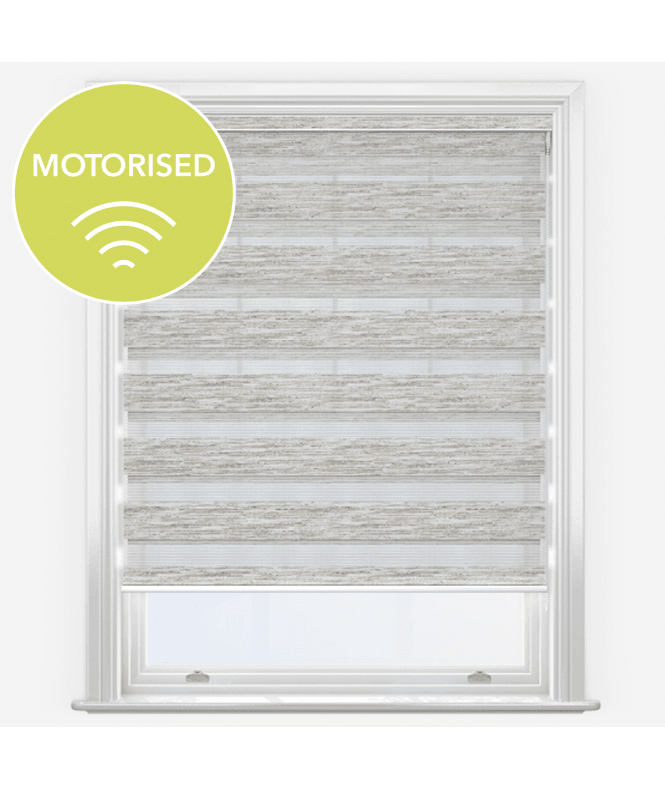 New Edge Blinds Louvolite Cirro Cashmere Motorised Dimout Day & Night Roller Blind
