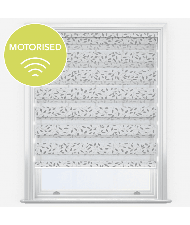 New Edge Blinds Louvolite Classica Dove Motorised Dimout Day & Night Roller Blind
