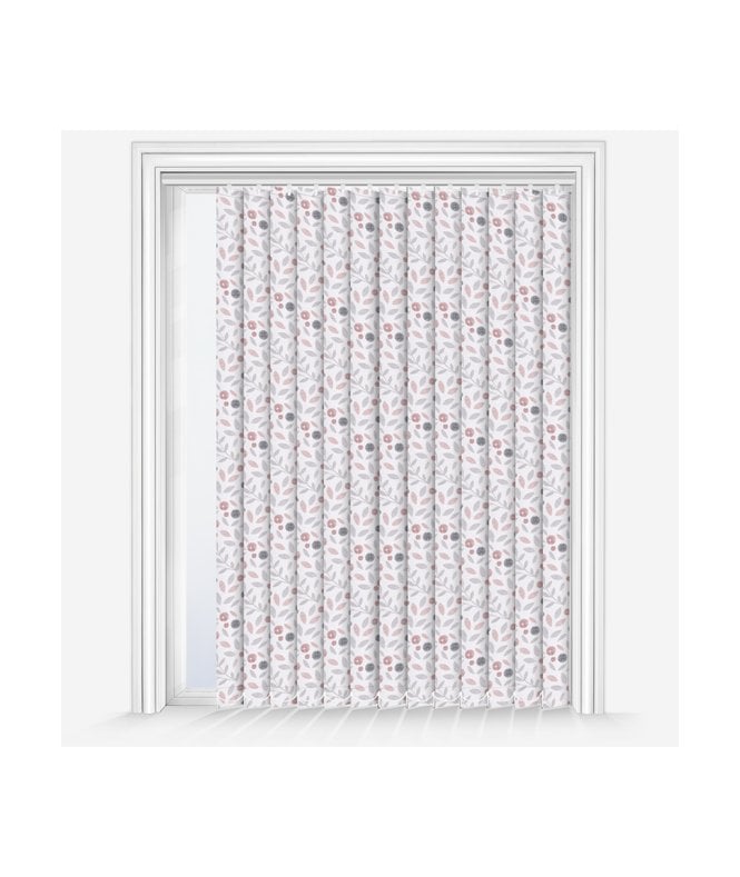 New Edge Blinds Louvolite Cotton Flower Blush Custom Made Dimout Vertical Blind