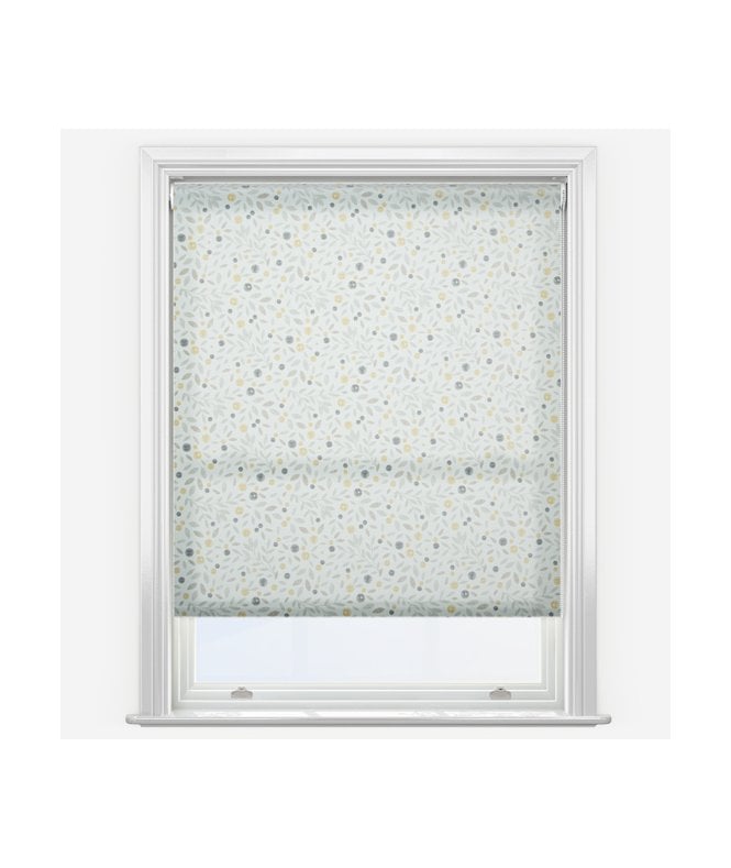 New Edge Blinds Louvolite Cotton Flower Ochre Made to Measure Dimout Roller Blind