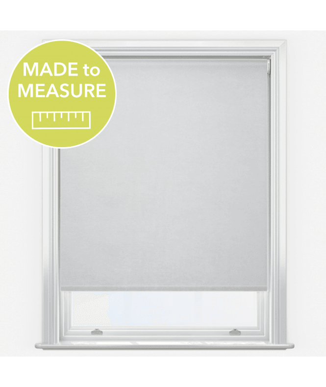 New Edge Blinds Louvolite Crush Whistler White Made to Measure Blackout Roller Blind