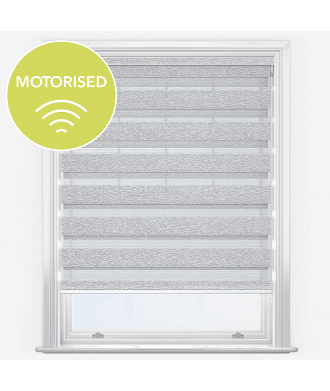 New Edge Blinds Louvolite Ecco Stone Motorised Dimout Day & Night Roller Blind