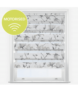 Louvolite Floreale Inky Motorised Dimout Day & Night Roller Blind