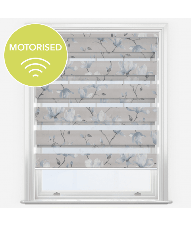 New Edge Blinds Louvolite Floreale Marine Motorised Dimout Day & Night Roller Blind