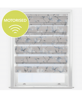 Louvolite Floreale Marine Motorised Dimout Day & Night Roller Blind