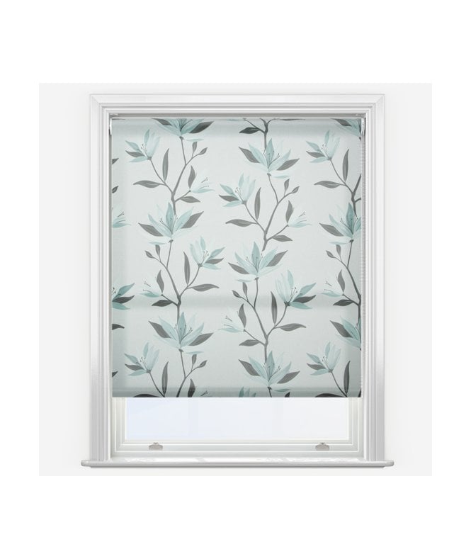 New Edge Blinds Louvolite Lily Muted Duckegg Made to Measure Dimout Roller Blind