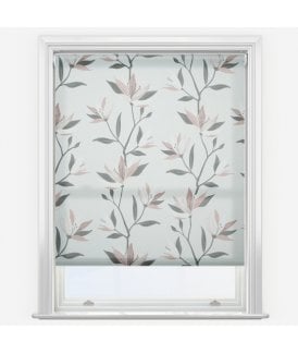 Louvolite Lily Spring Blossom Silver Made to Measure Dimout Roller Blind