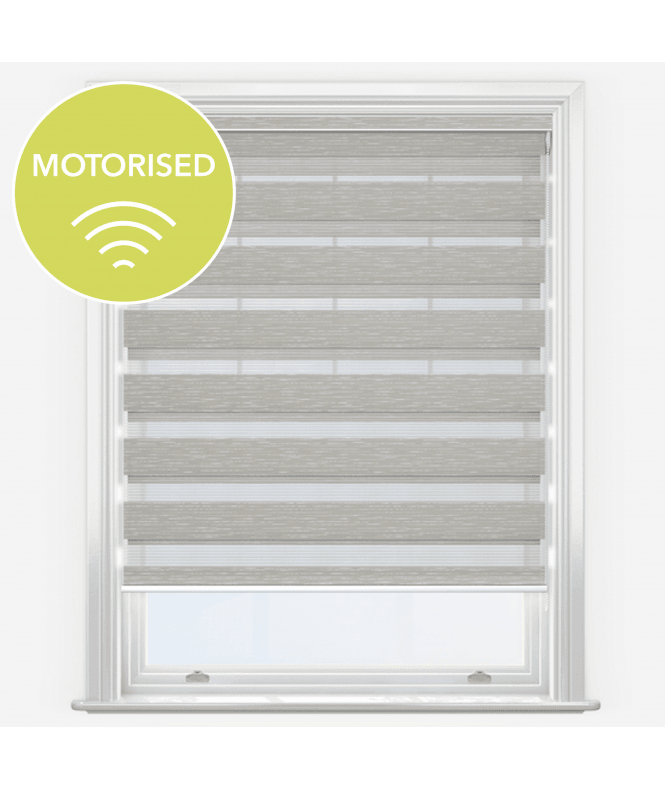 New Edge Blinds Louvolite Linoso Barley Motorised Dimout Day & Night Roller Blind