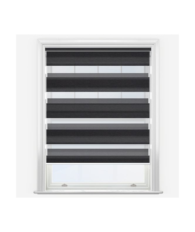 New Edge Blinds Louvolite Lusso Charcoal Dimout Day & Night Roller Blind