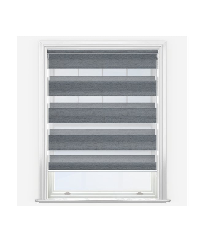 New Edge Blinds Louvolite Lusso Grey Dimout Day & Night Roller Blind
