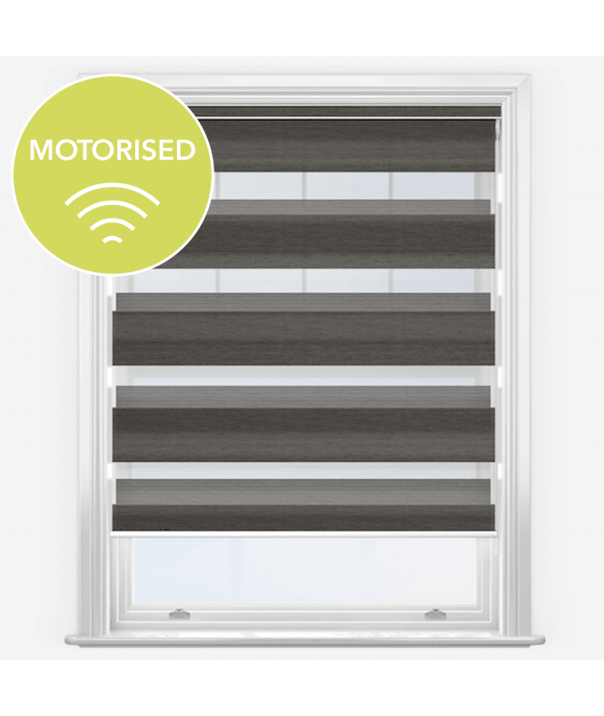 New Edge Blinds Louvolite Lusso Mocha Motorised Dimout Day & Night Roller Blind