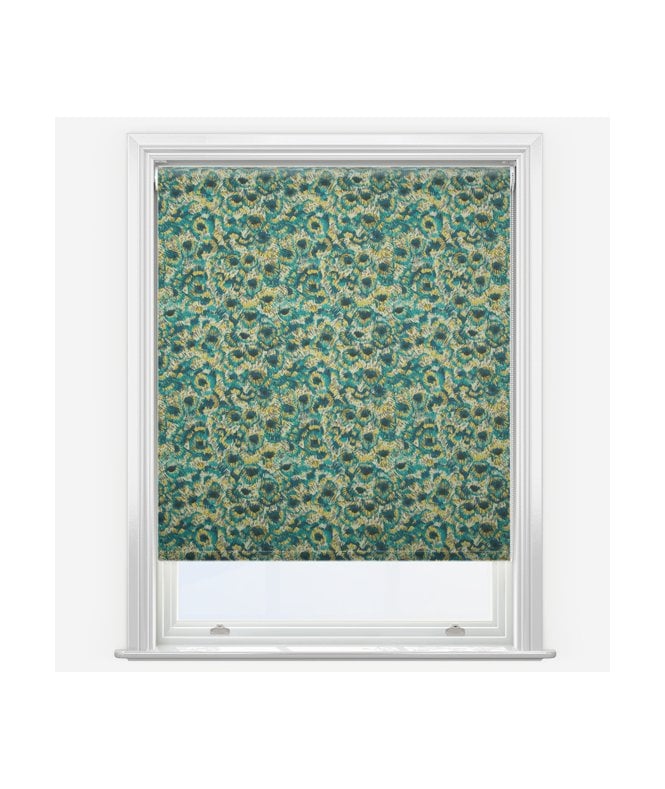 New Edge Blinds Louvolite Peacock Feather Made to Measure Dimout Roller Blind