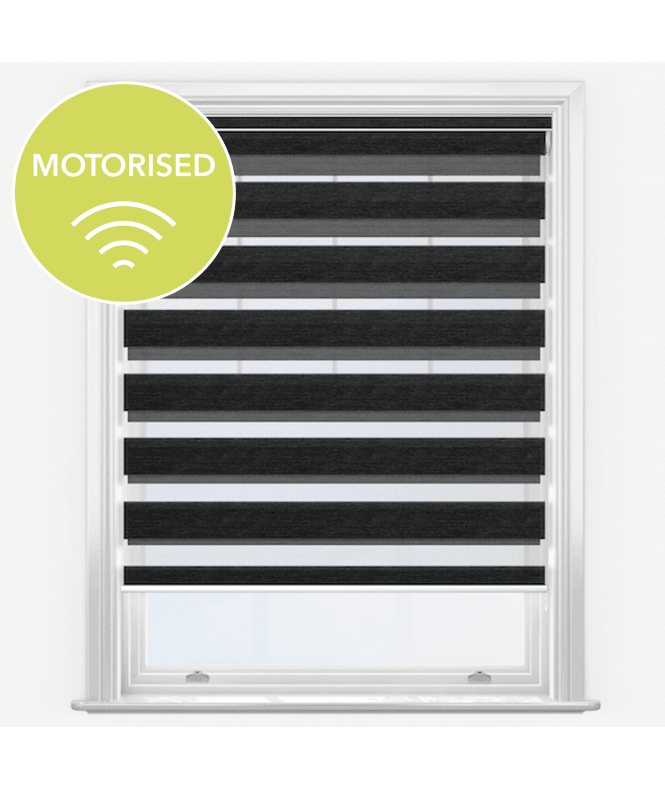 New Edge Blinds Louvolite Setosa Charcoal Motorised Dimout Day & Night Roller Blind