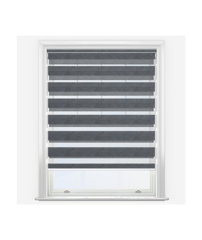 New Edge Blinds Louvolite Setosa Grey Dimout Day & Night Roller Blind