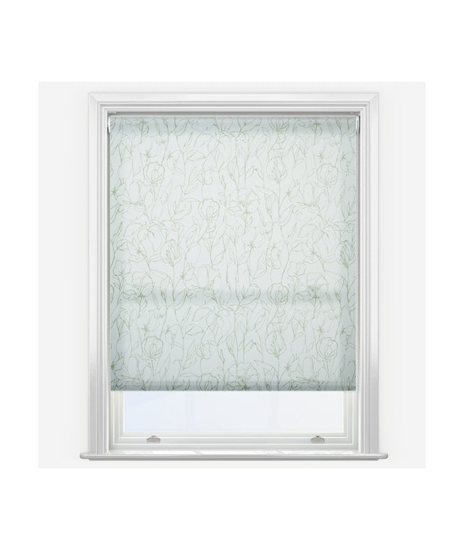 New Edge Blinds Louvolite Sweet Pea Stem Green Made to Measure Dimout Roller Blind