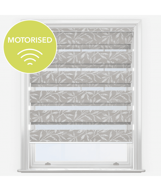 New Edge Blinds Louvolite Viale Linen Motorised Dimout Day & Night Roller Blind