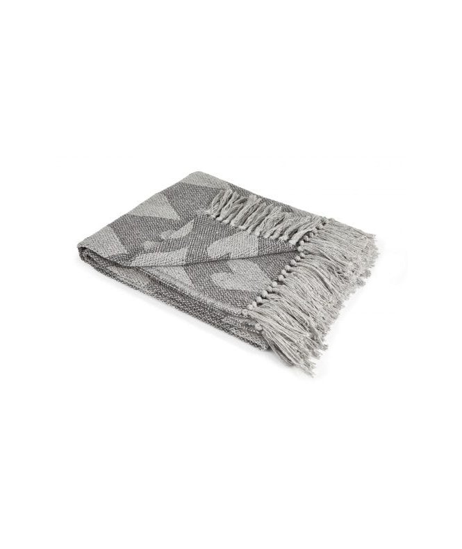 New Edge Blinds Love Collection Recycled Cotton Throw in Grey