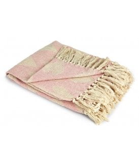 Love Collection Recycled Cotton Throw in Pink