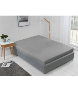 Luxor Collection 200 Thread Count Luxury Egyptian Cotton Fitted Sheet in Silver