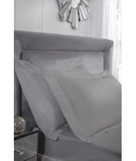 Luxor Collection 200 Thread Count Luxury Egyptian Cotton Oxford Pillowcase in Silver